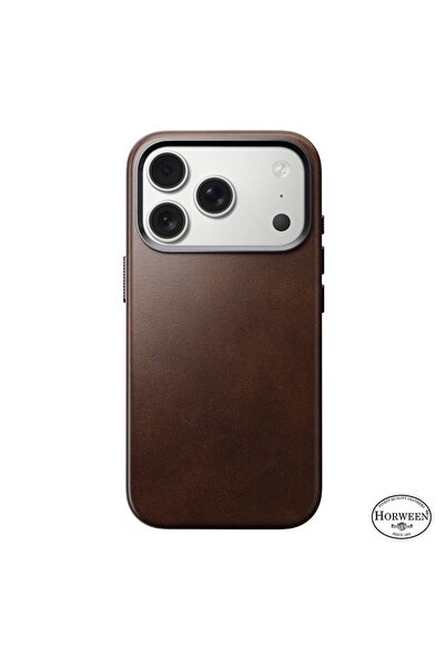 Nomad Husa traditionala din piele Horween pentru iPhone 17 Pro, maro rustic