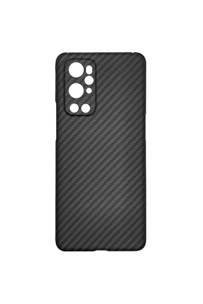 SILKASE Husa fibra carbon pentru OnePlus 9 Pro, aramid kevlar, negru