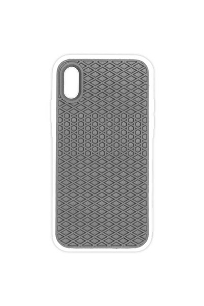 SILKASE Husa waffle pentru Apple iPhone X/XS, cauciuc, culoare alb/negru