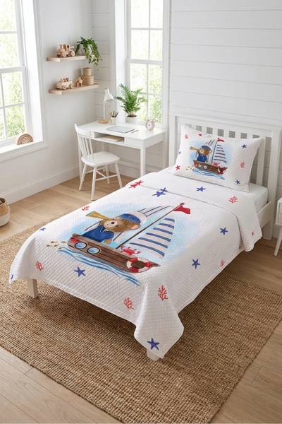 Evmila Sailor Teddy Bear Sailing Baby Pique Set - Χαριτωμένο Ναυτικό Σκανδινα...