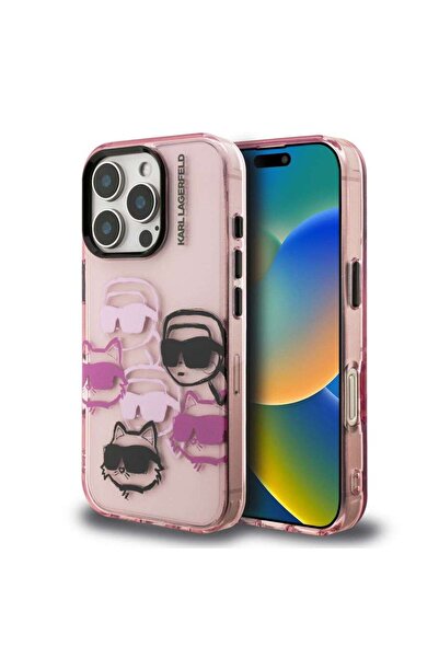 Karl Lagerfeld Θήκη IML Multi K&CH Heads για iPhone 16 Pro Max Ροζ