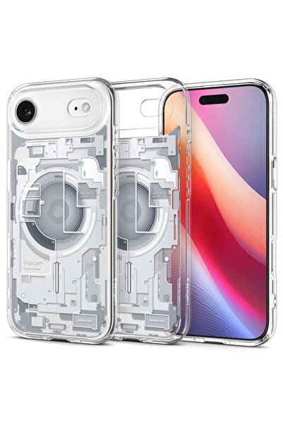 Spigen Husa hibrida Ultra Hybrid MagSafe pentru iPhone Air, model zero one alb