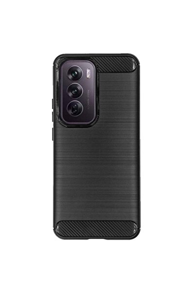 SILKASE Husa Silicon carbon pentru Oppo Reno 12, silicon, culoare negru