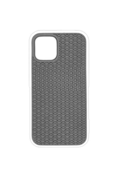 SILKASE Husa waffle pentru Apple iPhone 11 Pro, cauciuc, culoare alb/negru