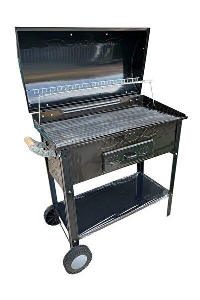 TOPSÖKEN Acn Kömürlü Mangal Lüx Kapaklı 35 x 70 Cm Tekerlekli Barbekü