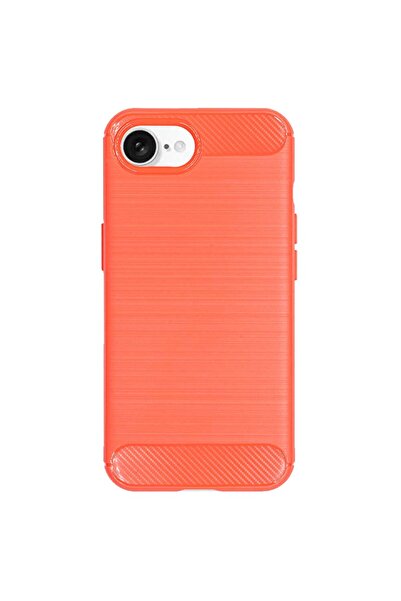 SILKASE Θήκη σιλικόνης με υφή ανθρακονήματος για iPhone 17e/16e, χρώμα κόκκιν...