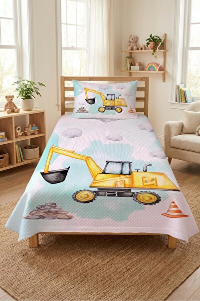 Evmila Σετ Πικέ για παιδιά με σχέδιο Μηχανήματος Κατασκευών - Θέμα Εργοτάξιο ...