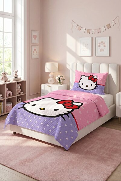 Evmila Χαριτωμένο παιδικό σετ πικέ με καρδιές και πουά - Ριγέ γάτα μοντέρνο λ...