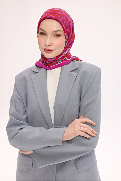 Silk Home Φουλάρι από βισκόζη βελόρα με αρχαία μοτίβα τεσσάρων εποχών 6421-21