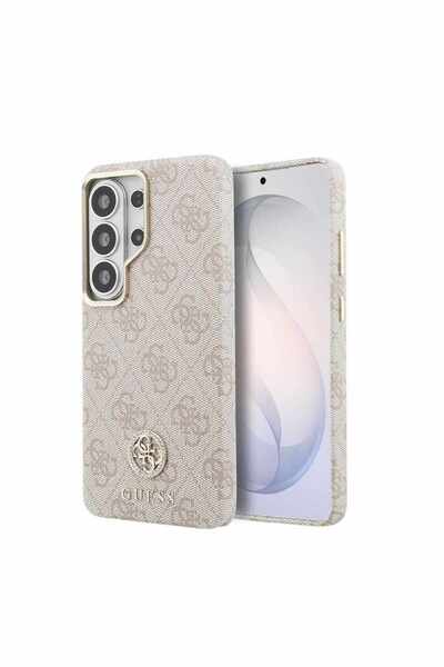 Guess Μαγνητική Δερμάτινη Θήκη 4G με Λογότυπο Στρας και Χρυσό Πλαίσιο για Sam...