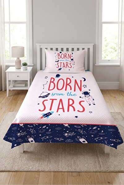 Evmila Space Astronaut Rocket Starry Single Pique Set-Galaxy Adventure Navy B...