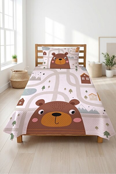 Evmila Σετ βρεφικού κρεβατιού Teddy Bear Forest Road - Χαριτωμένο περιπετειώδ...