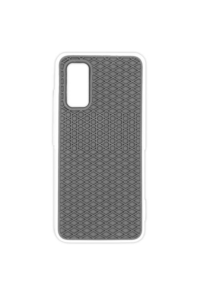SILKASE Husa waffle pentru Samsung S20 Plus, cauciuc, culoare alb/negru
