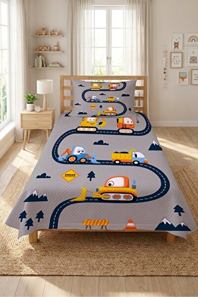 Evmila Construction Machinery Road Themed Kids Pike Set-Cute Construction Sit...