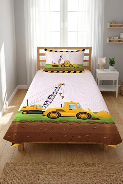 Evmila Σετ Πικέ για Παιδιά με Κουτάλα Οχήματος Κατασκευών - Διακοσμητικό Κάλυ...