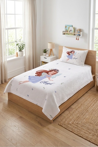 Evmila Fairy Winged Tale Teen Pique Set-Dream Themed Scandinavian White Blue ...