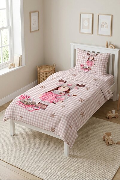 Evmila Plaid Deer Girl's Baby Pique Set - Fairy Tale Themed Nordic Powder Min...