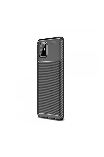 SILKASE Husa compatibila cu Samsung A91, SILKASE, culoare carbon negru