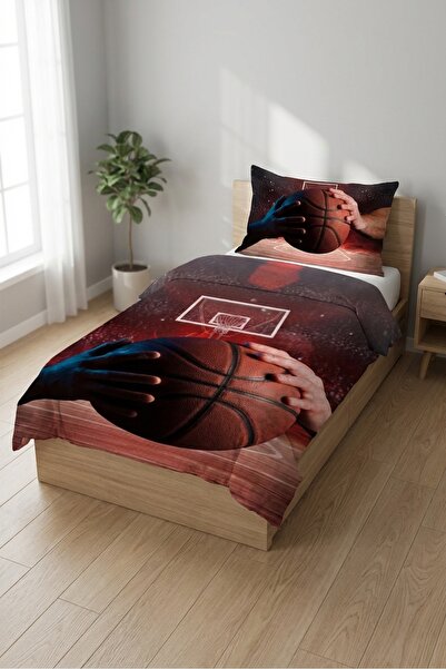 Evmila Παιδικό σετ πικέ με μοτίβο μπάσκετ-Καπιτονέ κάλυμμα κρεβατιού με θέμα ...