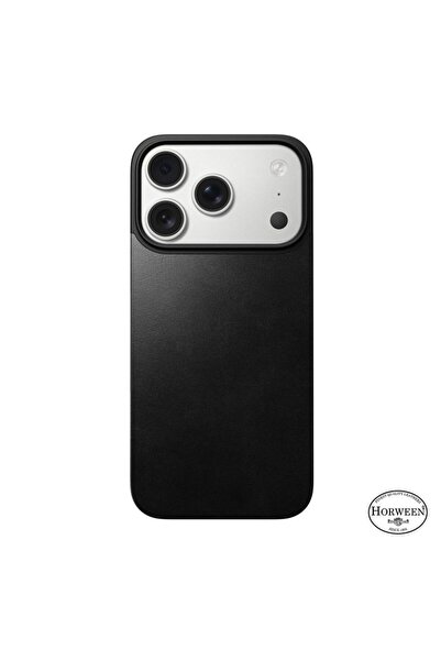 Nomad Capac spate magnetic din piele Horween pentru iPhone 17 Pro, negru