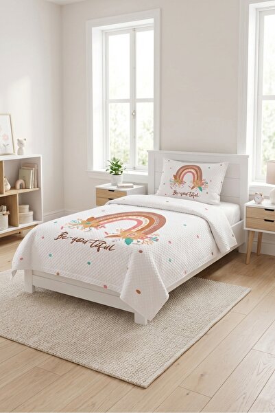 Evmila Rainbow Floral Spotted Teenage Pique Set - Bohemian Fairy Tale Powder ...