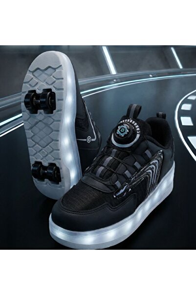 Çocuk Patentli Tekerlekli Işıklı Sneaker Spor Ayakkabı