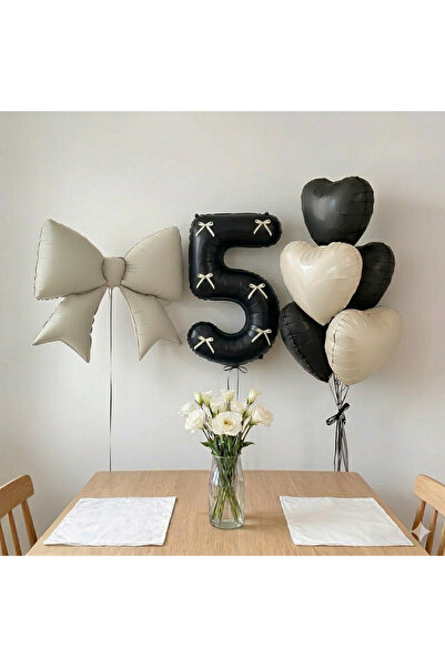 ÇITIPITISTORE Σετ μπαλονιών για πάρτι γενεθλίων με κρεμ φιόγκο