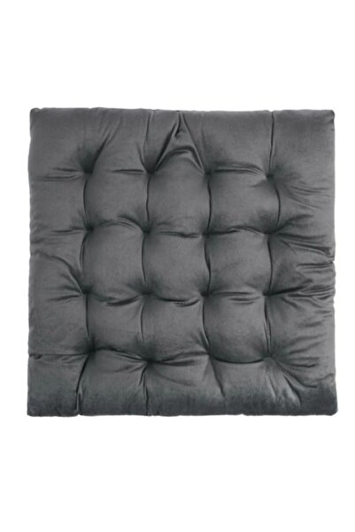 OEM Διακοσμητικό Χειμερινό Μαξιλάρι Καρέκλας, Βελούδινο, Γκρι, 40x40x5εκ.