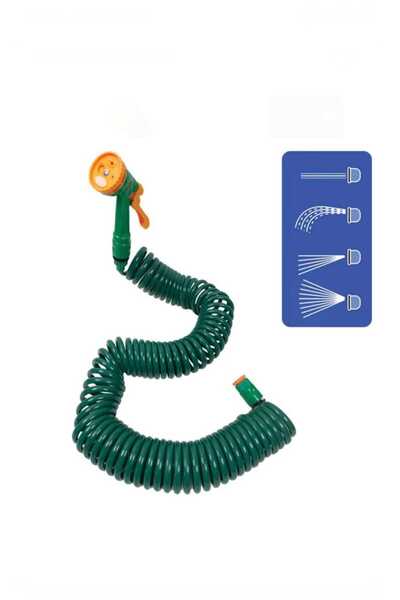 OEM 15μ Επεκτεινόμενος Σπιράλ Σωλήνας Ποτίσματος, Αντι-μπλεξίματος, με Πιστόλ...