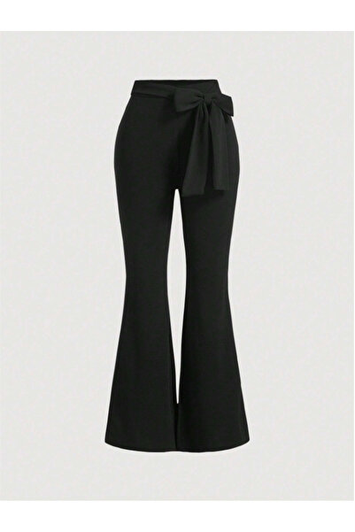 blck & premium Bow Detailed Spanish Flare Leggings Trousers Romain Trends - D...