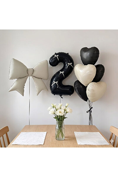 ÇITIPITISTORE Σετ μπαλονιών για πάρτι γενεθλίων με κρεμ φιόγκο