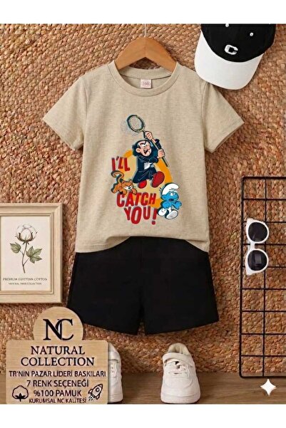 Nice Clothes Summer Children's T-Shirt Shorts Unisex (Gargamel Smurfs Print)