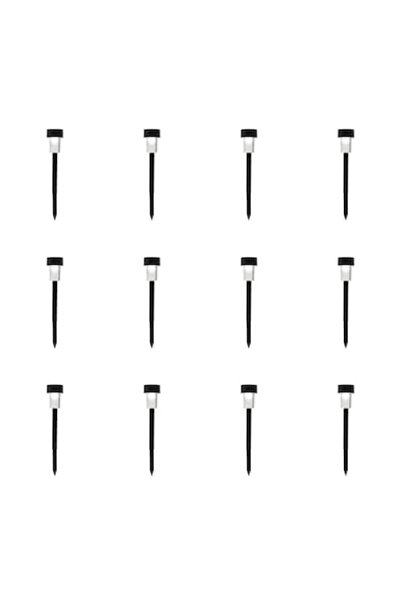 Wonderland Σετ 12 Ηλιακών Φωτιστικών LED που Αλλάζουν Χρώμα για τον Κήπο, Μαύ...