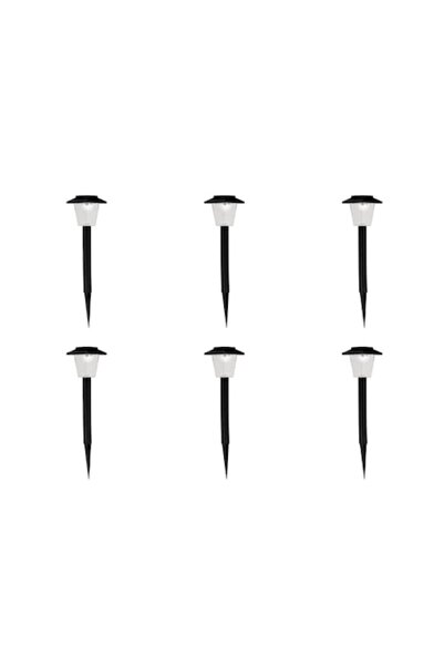 Wonderland Σετ 6 Ηλιακών Λαμπών LED για τον Κήπο, Μαύρες, 30 εκ.