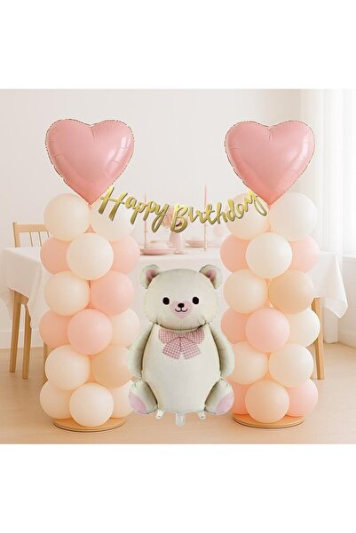 ÇITIPITISTORE Σετ μπαλόνια γενεθλίων με παπιγιόν και αλουμινένιο μπαλόνι αρκο...