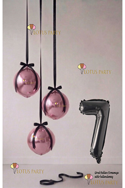 LOTUS PARTY مجموعة بالونات وردية - بالون على شكل كرة أرضية وردي - بالون على ش...