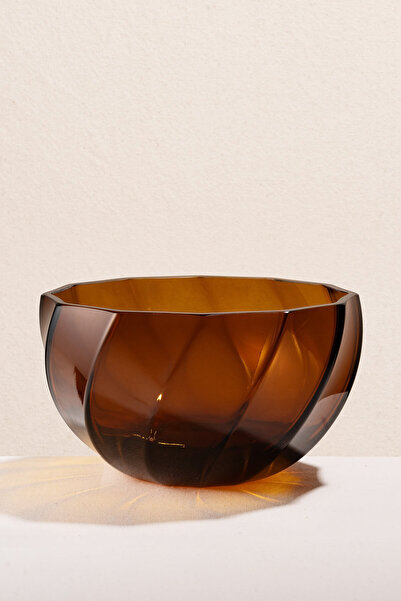 Paşabahçe Twisted Bowl Amber 21 cm Vase