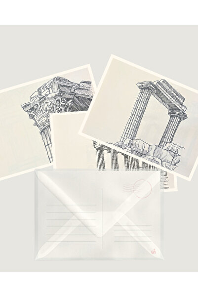 'Antik Koleksiyon' El Çizimi Kartpostal serisi - 3'LÜ SET