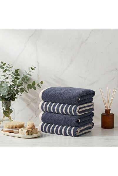 Çapa Home Melange İndigo İpliği Boyalı %100 Pamuk 50*90 cm 4 lü El Yüz Havlu ...