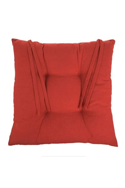 OEM Διακοσμητικό Μαξιλάρι Καρέκλας με Κορδόνια, Κίτρινο Μουστάρδας, 40x40x5εκ.