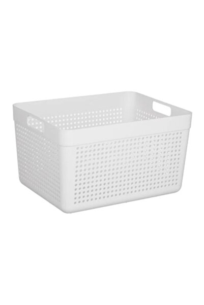 OEM Coș de depozitare din plastic cu mânere, alb, 14L