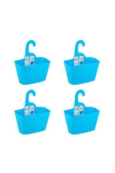 Wonderland Σετ 4 Κρεμαστών Καλαθιών για το Μπάνιο, Τιρκουάζ Μπλε, 28x12x16 εκ.