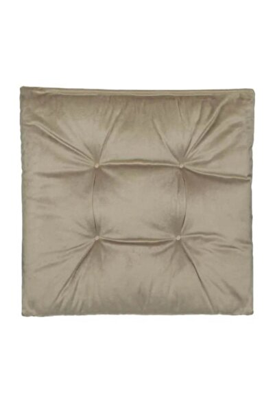 OEM Αναστρέψιμο Βελούδινο Μαξιλάρι Καρέκλας, Μπεζ, 40x40x4εκ.