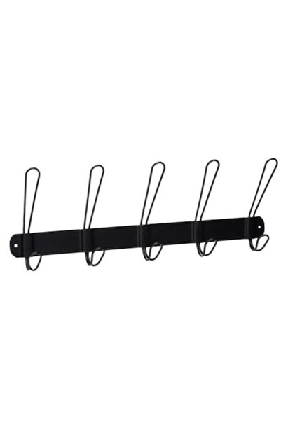 OEM Κρεμάστρα Τοίχου με 5 Θέσεις, Μεταλλική, Μαύρη, 46x5x19 εκ.