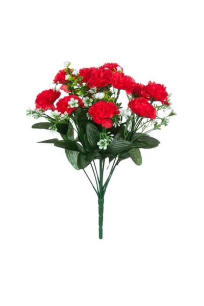 Wonderland Τεχνητή Ανθοδέσμη, Κόκκινα Γαρύφαλλα και Λευκά Λουλούδια, 35 εκ.