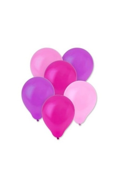 OEM Set of 10 Balloons for Parties or Anniversaries, Pink/Purple, 25 cm