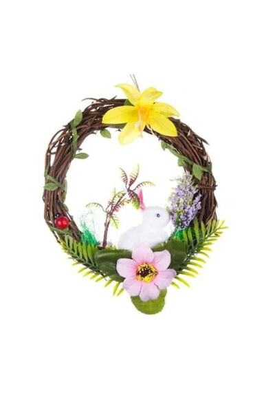 Wonderland Πασχαλινά Λουλούδια, Στεφάνι με Λαγουδάκια, 16 εκ.