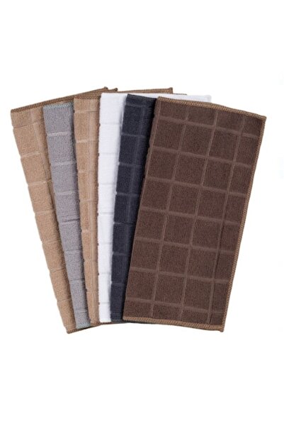 Wonderland Set of 6 Kitchen Towels, Microfiber, Multicolor, 30x30 cm