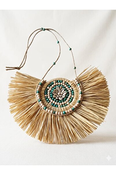 Turquoise pendant raffia bohemian home decoration