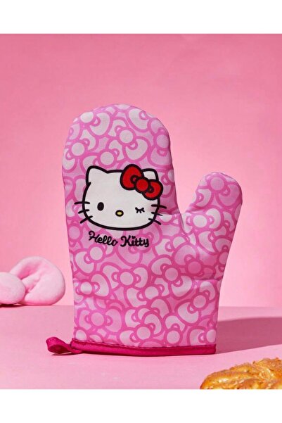 MyBalliStore Hello Kitty Desenli Isıya Dayanıklı Pembe Fırın Eldiveni - Mutfa...